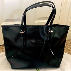 Longchamp black patent tote